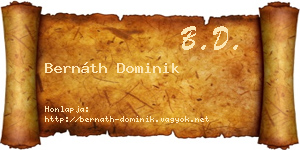 Bernáth Dominik névjegykártya